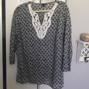 Black and white blouse